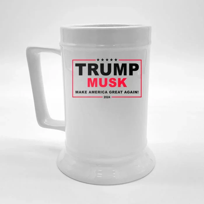 Trump Musk Make America Great Again 2024 Election Front & Back Beer Stein