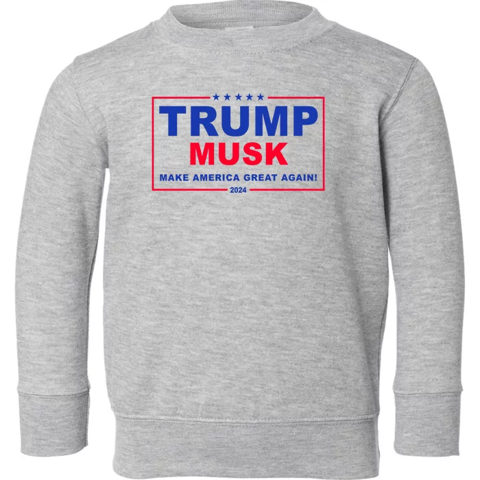 Trump Musk Make America Great Again 2024 Political Toddler Sweatshirt