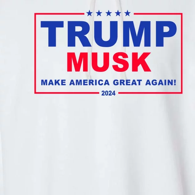 Trump Musk Make America Great Again 2024 Political Garment-Dyed Fleece Hoodie