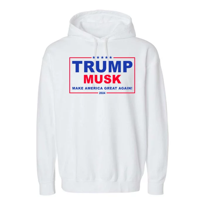 Trump Musk Make America Great Again 2024 Political Garment-Dyed Fleece Hoodie