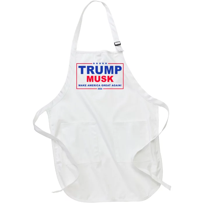 Trump Musk Make America Great Again 2024 Political Full-Length Apron With Pocket