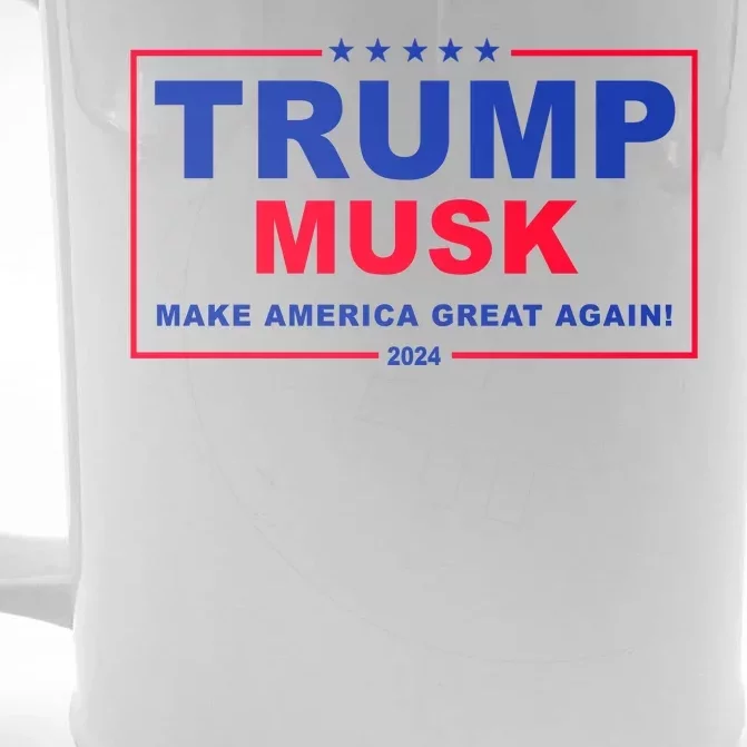 Trump Musk Make America Great Again 2024 Political Front & Back Beer Stein