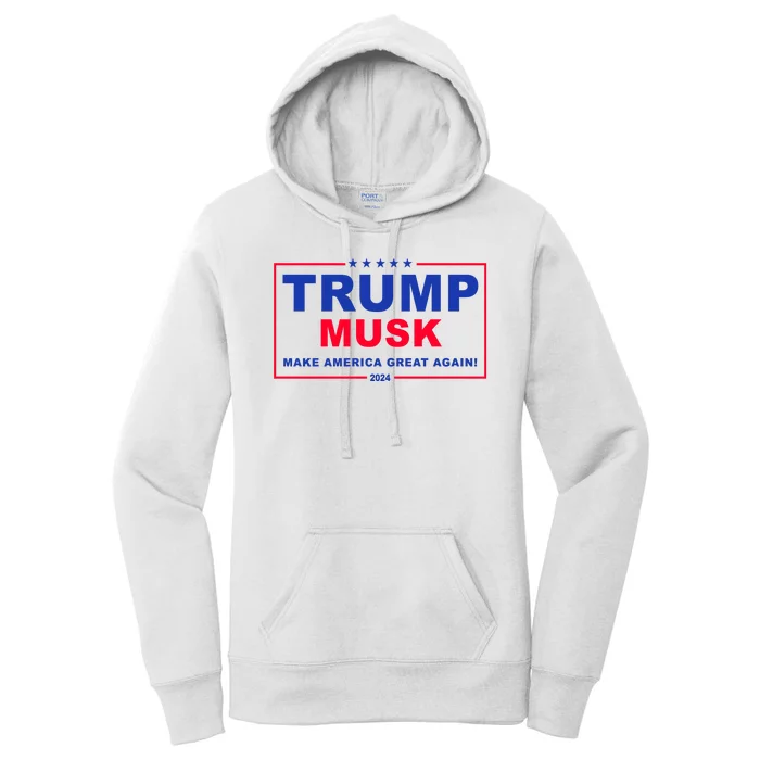 Trump Musk Make America Great Again 2024 Political Women's Pullover Hoodie