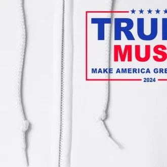 Trump Musk Make America Great Again 2024 Political Full Zip Hoodie