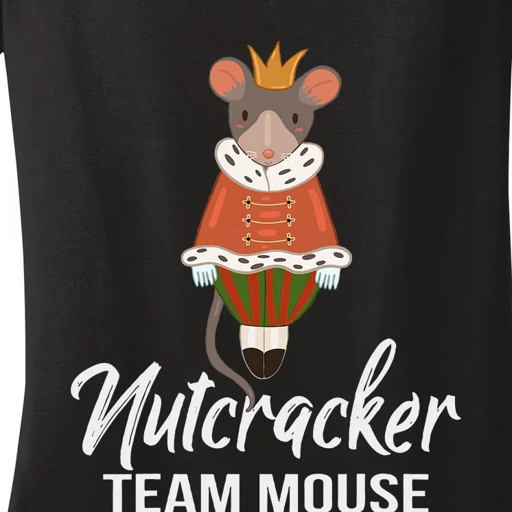 Team Mouse Nutcracker Christmas Dance Funny Soldier Women's V-Neck T-Shirt