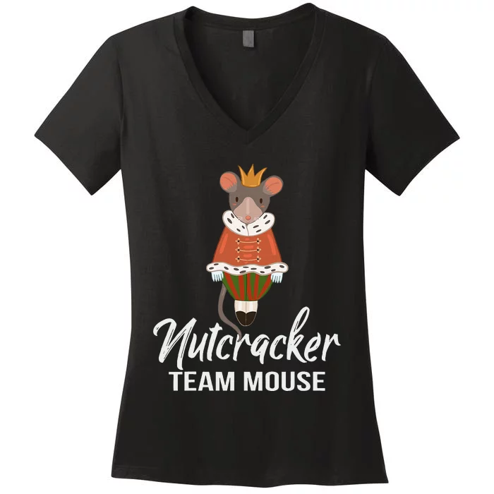 Team Mouse Nutcracker Christmas Dance Funny Soldier Women's V-Neck T-Shirt