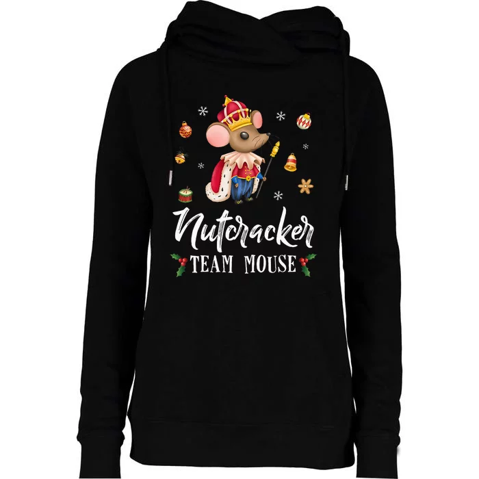 Team Mouse Nutcracker Christmas Dance Soldier Womens Funnel Neck Pullover Hood