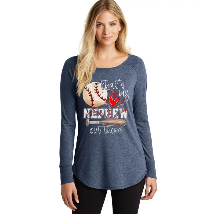 Thats My Nephew Out There Baseball Aunt Auntie Women's Perfect Tri Tunic Long Sleeve Shirt