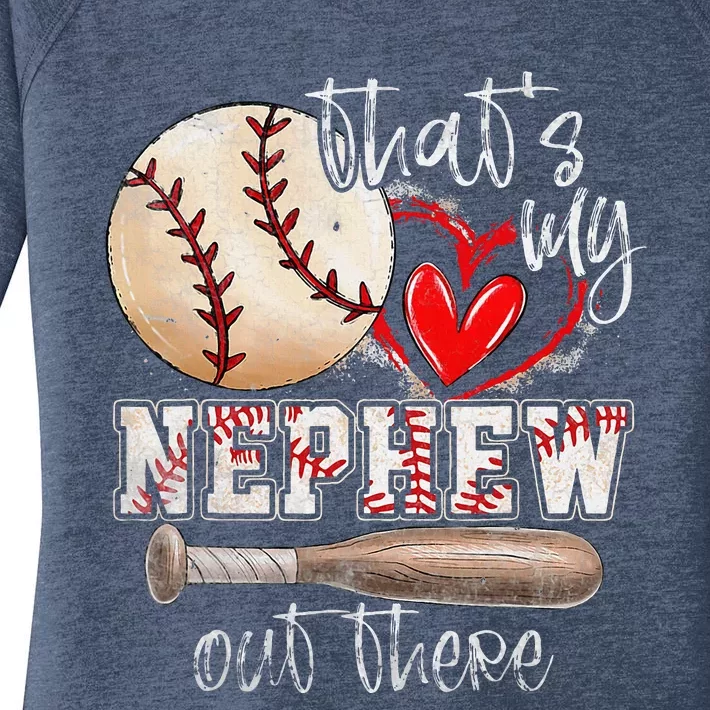 Thats My Nephew Out There Baseball Aunt Auntie Women's Perfect Tri Tunic Long Sleeve Shirt