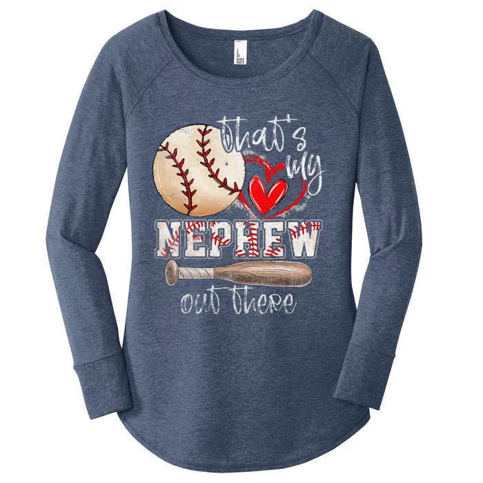 Thats My Nephew Out There Baseball Aunt Auntie Women's Perfect Tri Tunic Long Sleeve Shirt