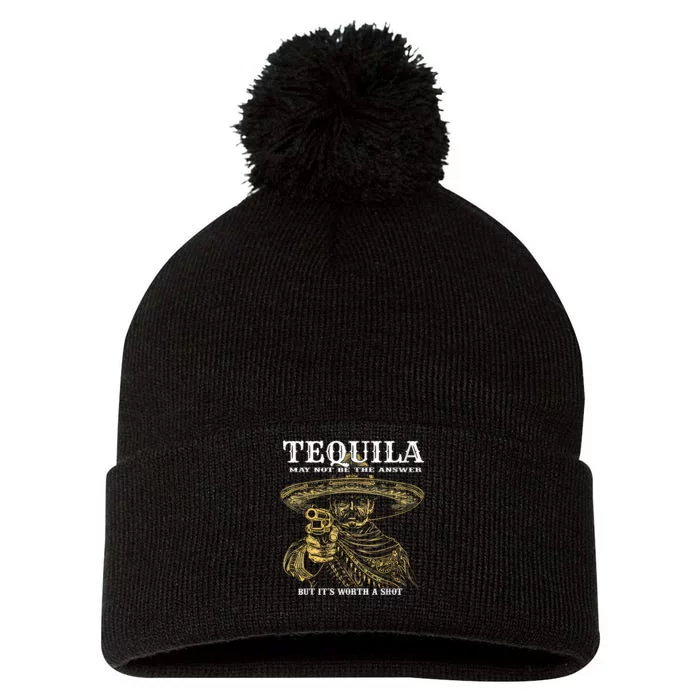 Tequila May Not Be The Answer But It’S Worth A Shot Pom Pom 12in Knit Beanie