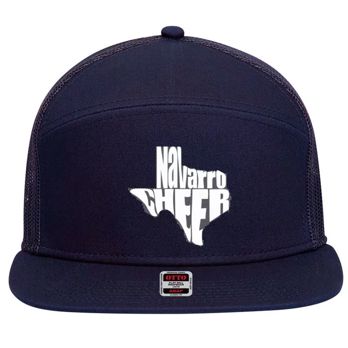 Texas Map Navarro Cheer Apparel Gift Navarro Cheer Gift 7 Panel Mesh Trucker Snapback Hat