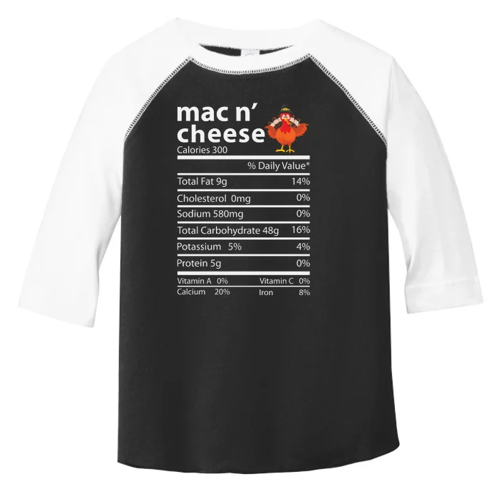 Thanksgiving Mac N Cheese Nutrition Facts Funny Toddler Fine Jersey T-Shirt