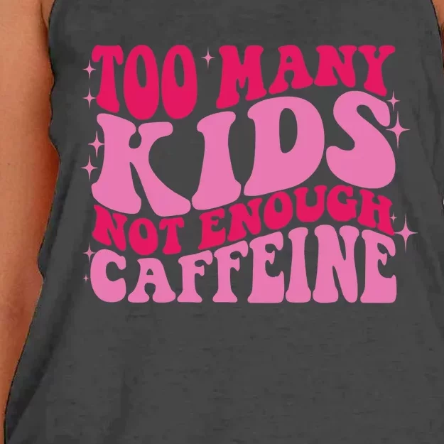 Too Many Not Enough Caffeine Coffee Lovers retro Women's Knotted Racerback Tank