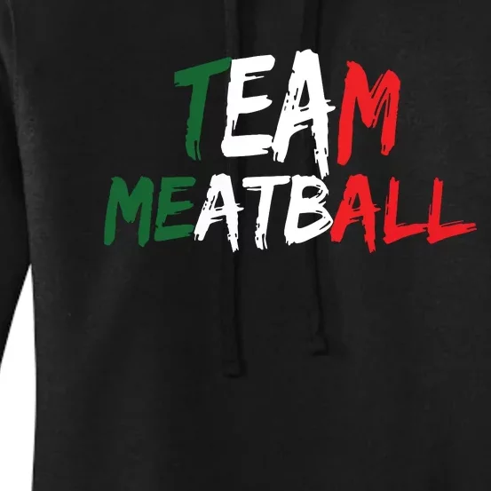 Team Meatball New Jersey Garden Nj Shore Italian Flag Vneck Women's Pullover Hoodie