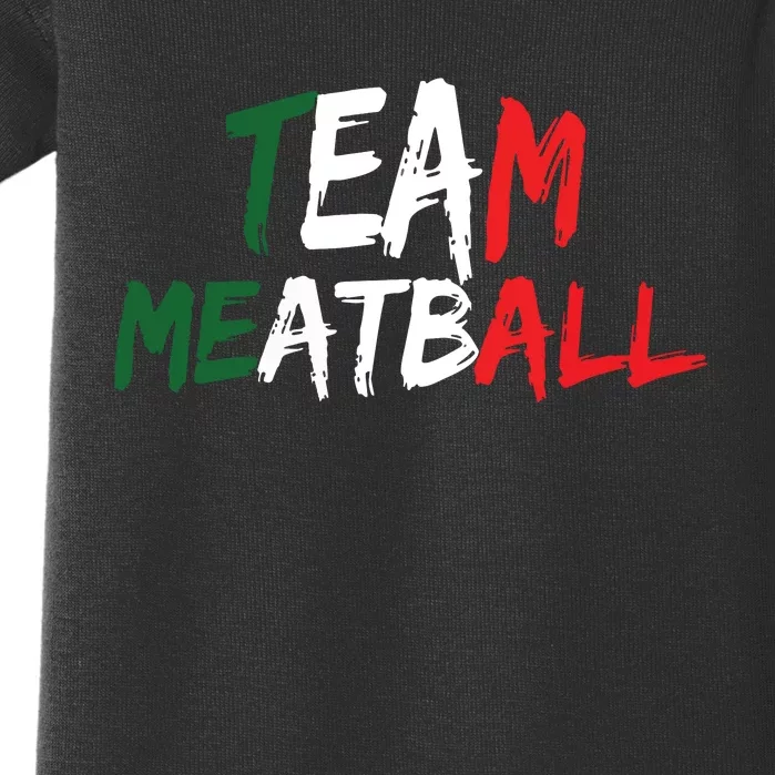 Team Meatball New Jersey Garden Nj Shore Italian Flag Vneck Baby Bodysuit