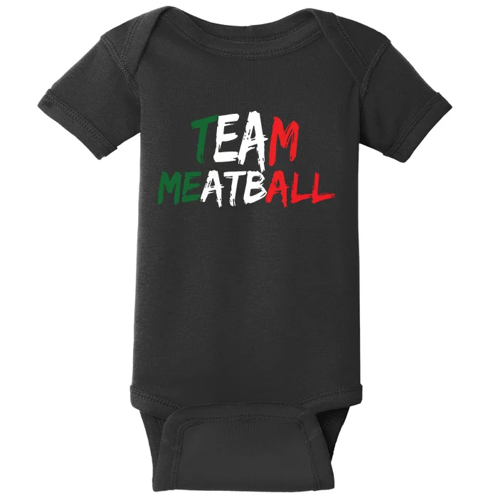 Team Meatball New Jersey Garden Nj Shore Italian Flag Vneck Baby Bodysuit