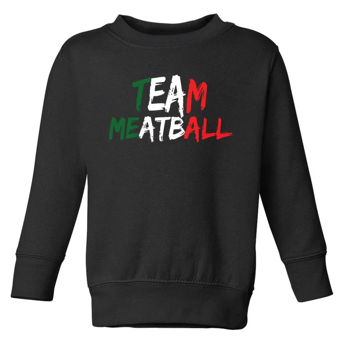 Team Meatball New Jersey Garden Nj Shore Italian Flag Vneck Toddler Sweatshirt