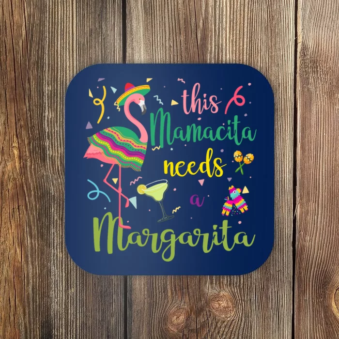 This Mamacita Needs A Margarita Fiesta Flamingo Coaster