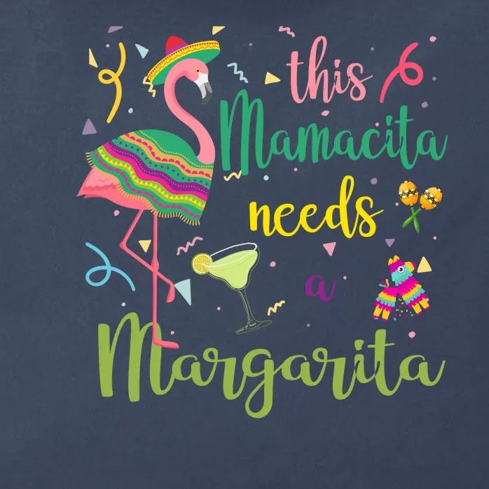 This Mamacita Needs A Margarita Fiesta Flamingo Zip Tote Bag