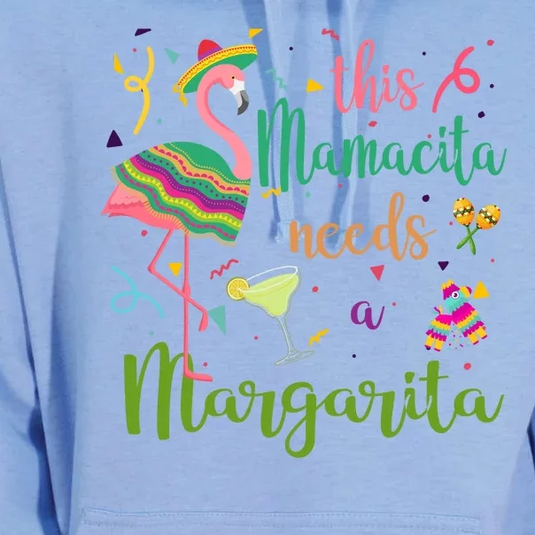 This Mamacita Needs A Margarita Fiesta Flamingo Unisex Surf Hoodie