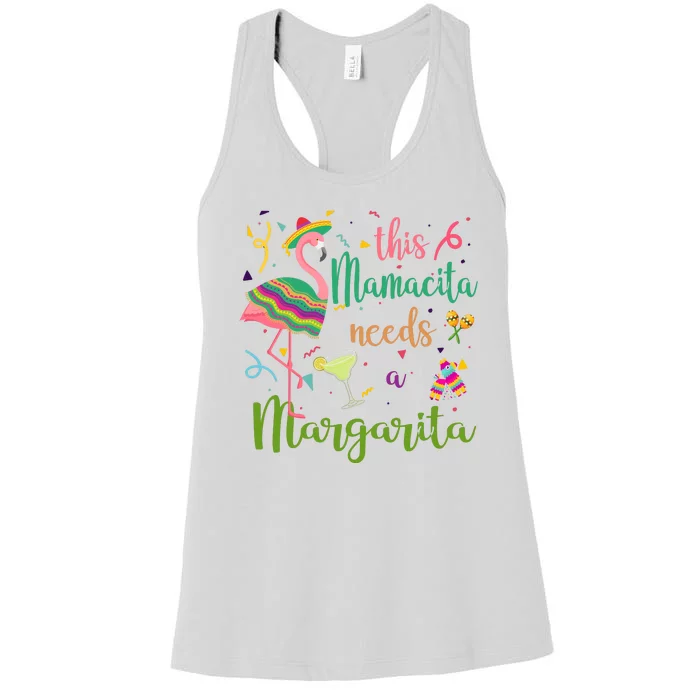 This Mamacita Needs A Margarita Fiesta Flamingo Women's Racerback Tank