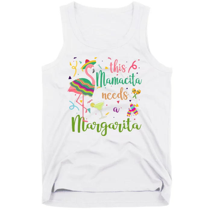 This Mamacita Needs A Margarita Fiesta Flamingo Tank Top