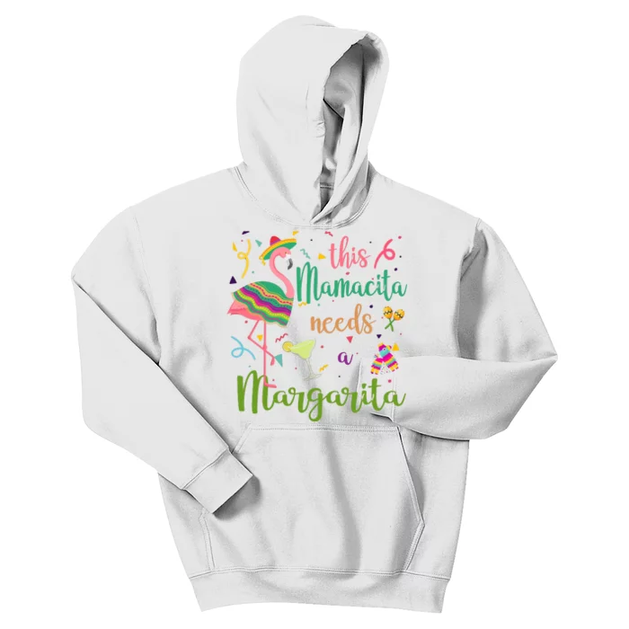 This Mamacita Needs A Margarita Fiesta Flamingo Kids Hoodie