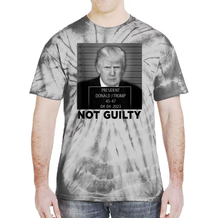 Trump Mugshot Not Guilty 4547 President Trump Arrest Tie-Dye T-Shirt