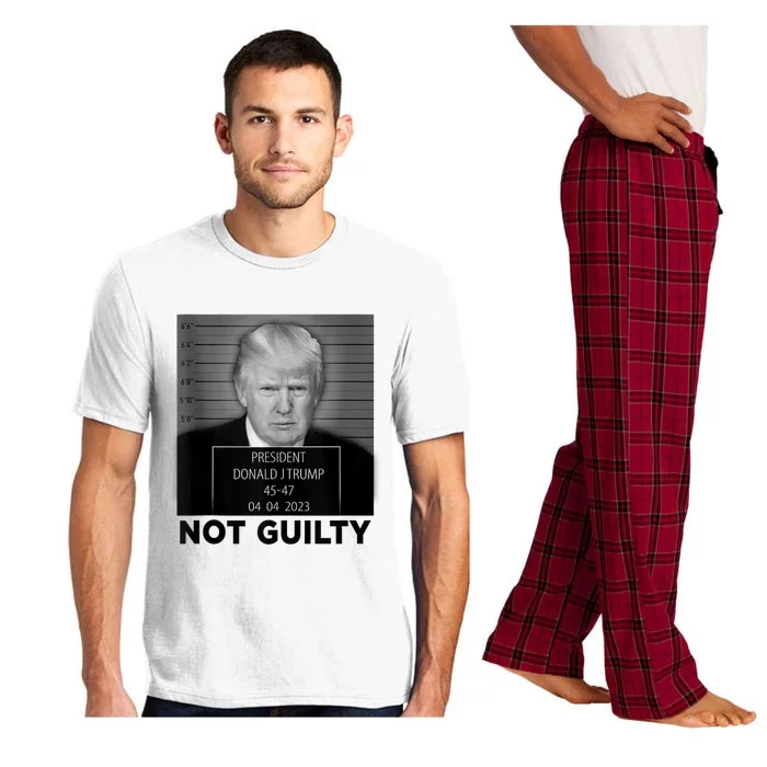 Trump Mugshot Not Guilty 4547 President Trump Arrest Pajama Set