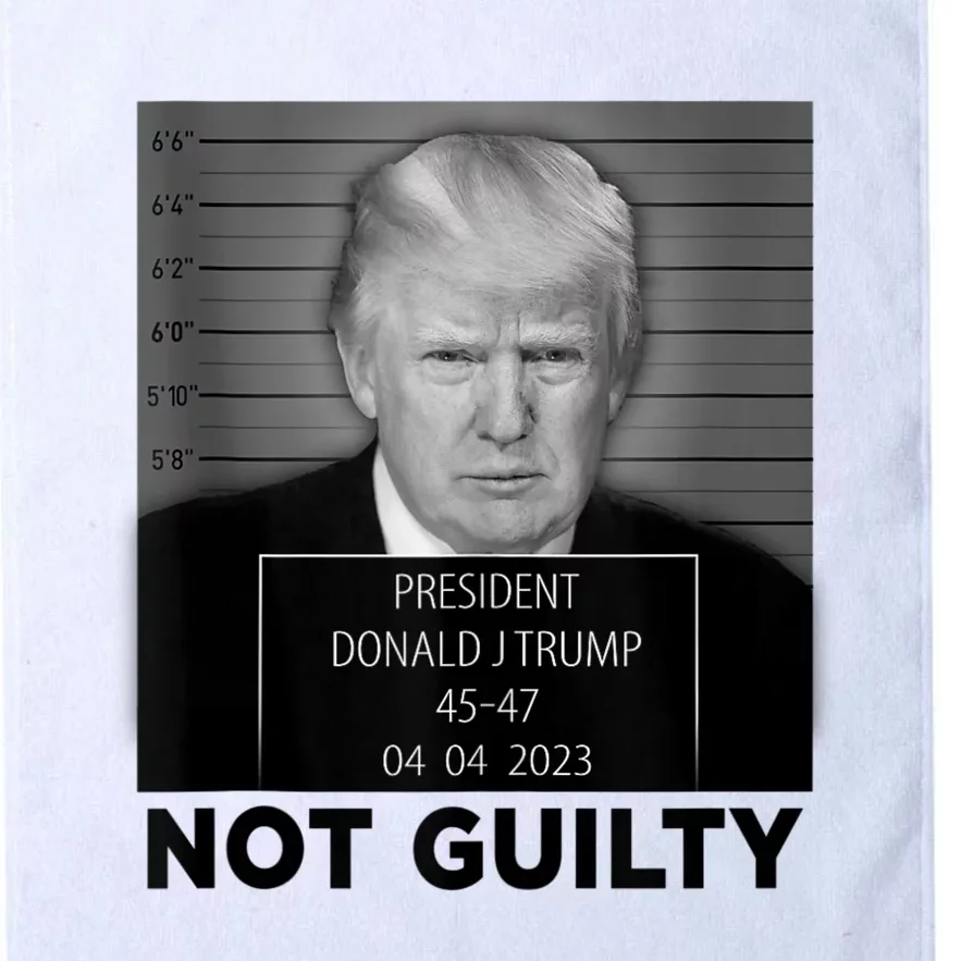 Trump Mugshot Not Guilty 4547 President Trump Arrest Platinum Collection Golf Towel