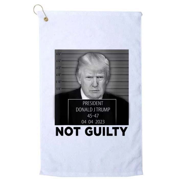 Trump Mugshot Not Guilty 4547 President Trump Arrest Platinum Collection Golf Towel