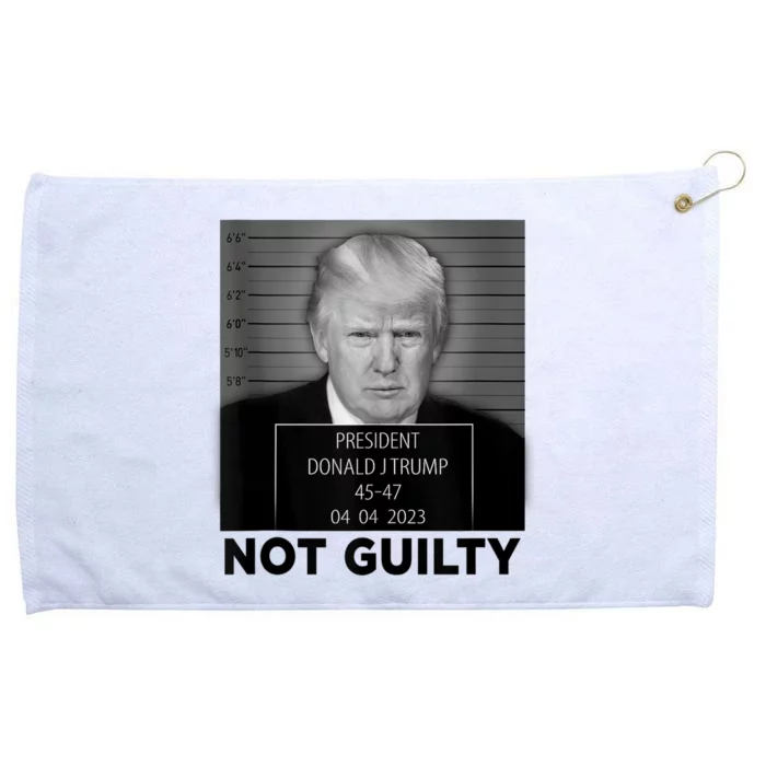 Trump Mugshot Not Guilty 4547 President Trump Arrest Grommeted Golf Towel