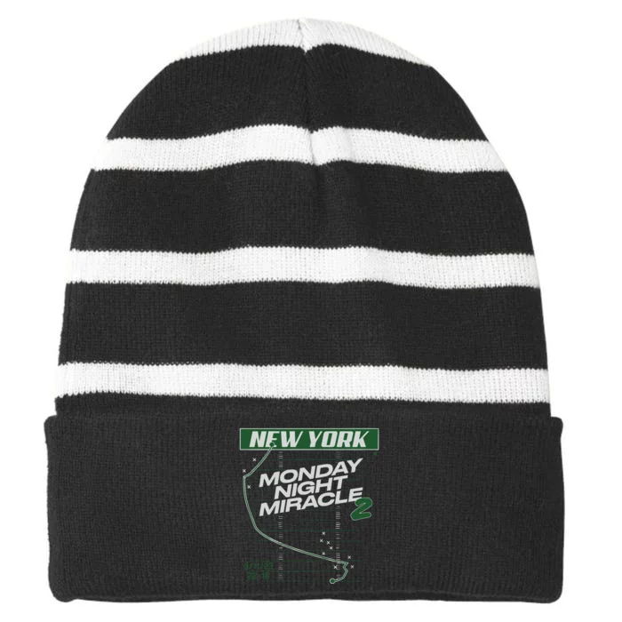 The Monday Night Miracle Striped Beanie with Solid Band