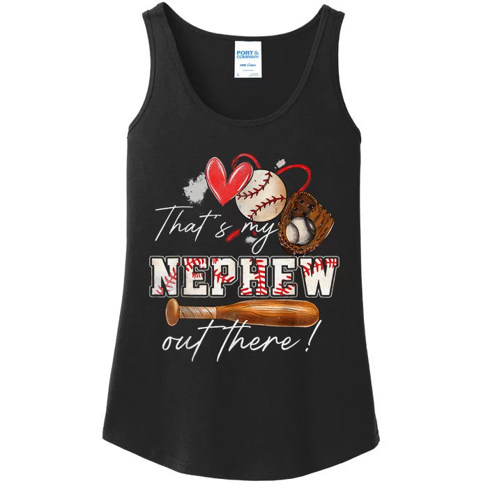 That's My Nephew Out There Baseball Aunt Auntie Mothers Day Ladies Essential Tank