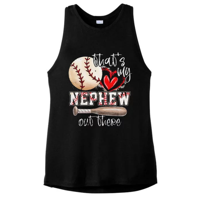 ThatS My Nephew Out There Baseball Aunt Auntie Mothers Day Ladies Tri-Blend Wicking Tank