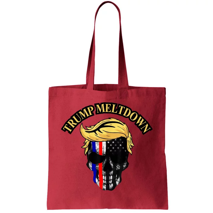 Trump Meltdown Notebook Skull Funny Gift For President Of Usa 2024 Tote Bag