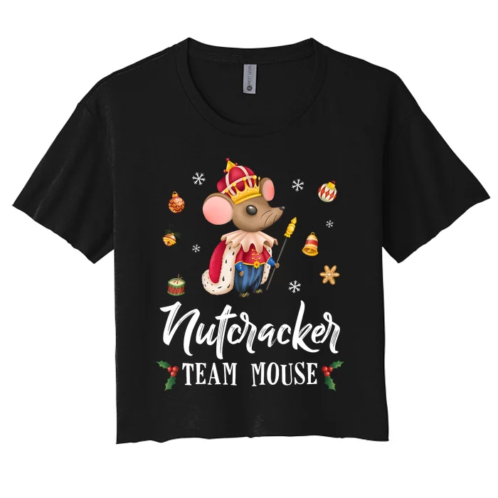 Team Mouse Nutcracker Christmas Dance Funny Soldier Women's Crop Top Tee