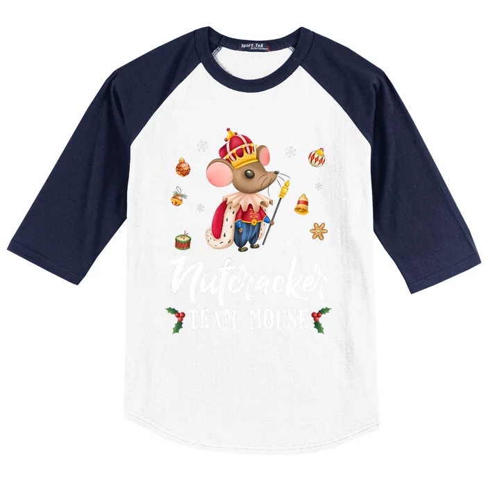 Team Mouse Nutcracker Christmas Dance Funny Soldier Baseball Sleeve Shirt