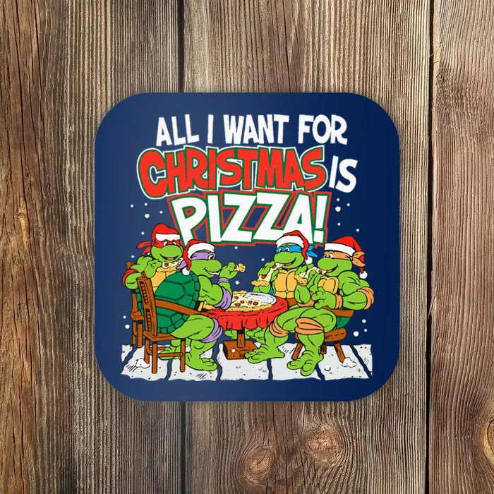 T.E.E.N.A.G.E Mutant Ninja Turtles Pizza For Christmas Coaster