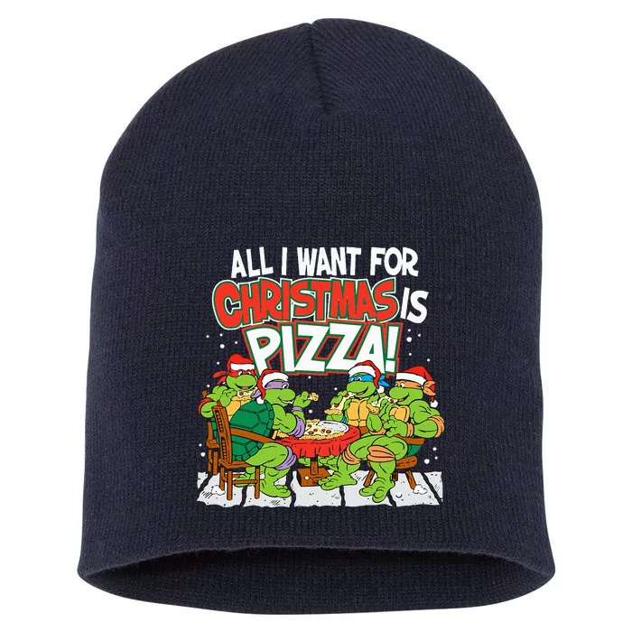 T.E.E.N.A.G.E Mutant Ninja Turtles Pizza For Christmas Short Acrylic Beanie