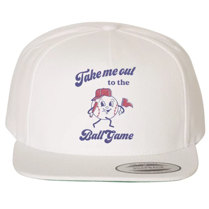 Take Me Out To The Ball Game Baseball Softball Wool Snapback Cap