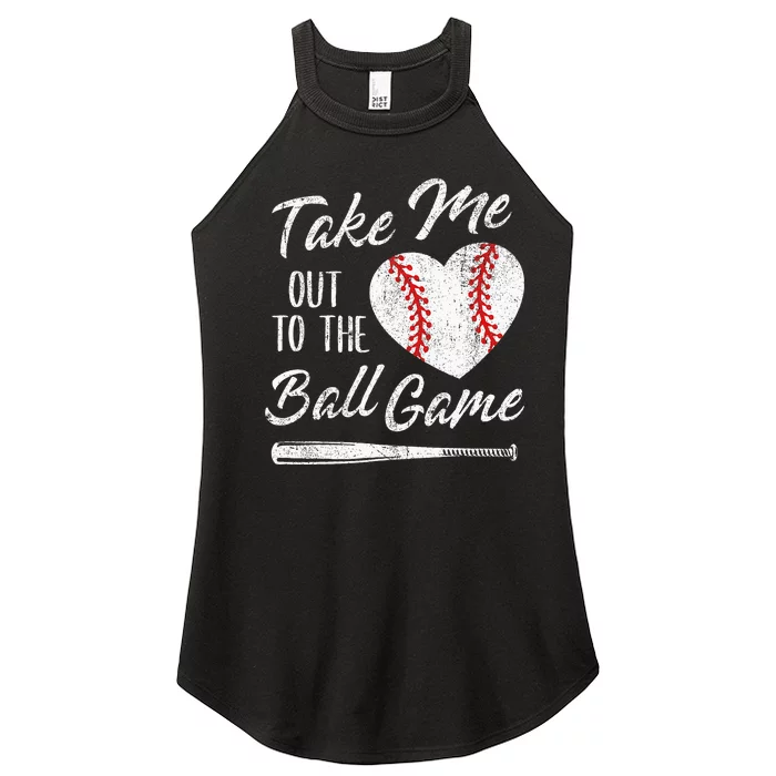 Take Me Out To The Ball Game Baseball Heart Cute Mothers Day Women’s Perfect Tri Rocker Tank