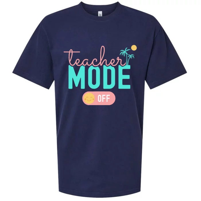 Teacher Mode Off Happy Last Day Of School Summer Break Funny Sueded Cloud Jersey T-Shirt