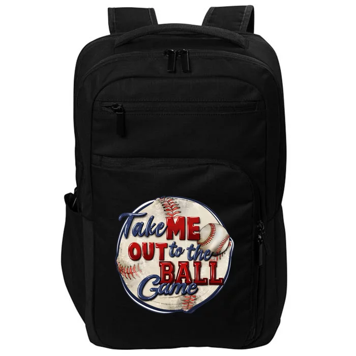 Take Me Out To The Ball Game Baseball Vintage Player Fans Impact Tech Backpack