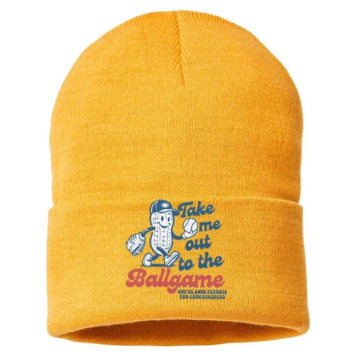 Take Me Out To The Ball Game Funny Baseball Sustainable Knit Beanie