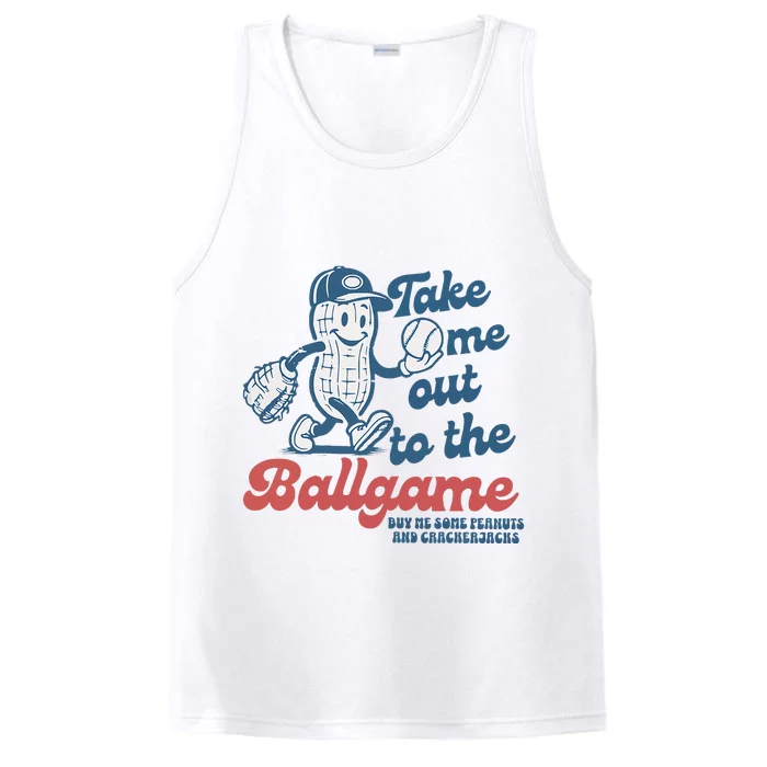 Take Me Out To The Ball Game Funny Baseball Performance Tank