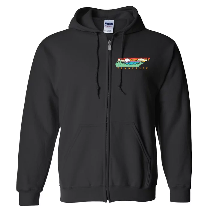 Tennessee Mountains & Outdoors State Pride Nature Graphic Full Zip Hoodie