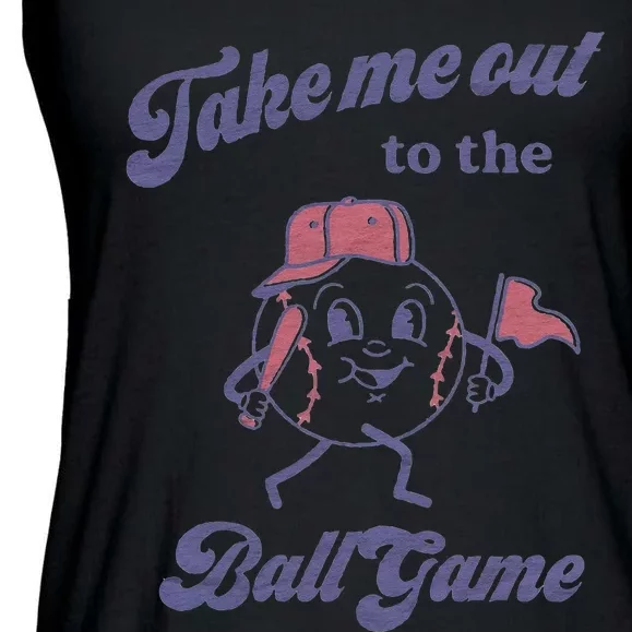 Take Me Out To The Ball Game Baseball Softball Sweat Ladies Essential Flowy Tank