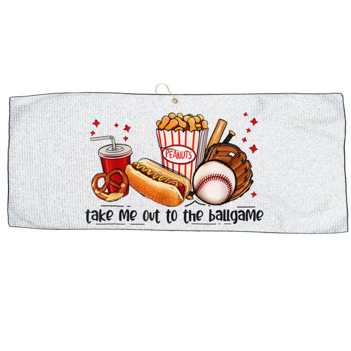 Take Me Out To The Ball Game Baseball Player Fans Lover Large Microfiber Waffle Golf Towel